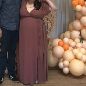Plus size Mauve Long Maxi Dress
